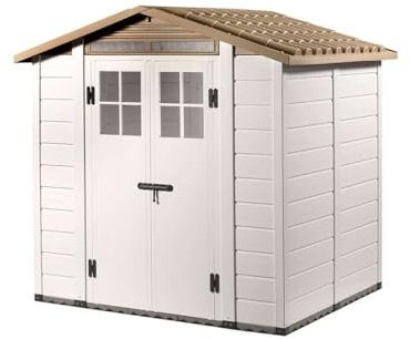 Gardiun Abri de Jardin en Résine Tuscany Evo 200 4 m² 181x220x216 cm Blanc/Beige