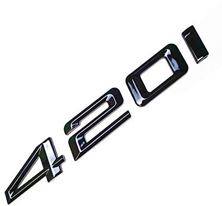 MCK Auto - 420i schwarzes glänzendes Logo hinten Emblem Tuning für F32 F33 F36 HB8L2