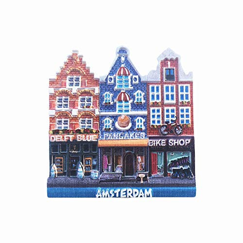 Amsterdam Holland 3D Refrigerator Magnet Resin Travel Souvenirs,Handmade Home & Kitchen Decoration Amsterdam Fridge Magnet Collection Gift