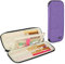 Teamoy Knitting Needles Case, Knitting Needles Storage Bag for Knitting Needles(up to 14 /35.5cm), Organiser Case for Tunisian Crochet Hooks with Transparent Accessories Pocket, Purple(Bag Only)