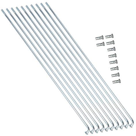Bnineteenteam 10pcs Radios de Bicicleta, 13G 2.2mm Radios de Bicicleta Radios de Acero Inoxidable Triciclo de Bicicleta Curva Radios de Acero de Bicicleta Radios y pezones de Bicicleta(220MM)