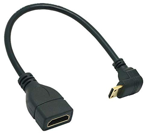 Mini HDMI to HDMI, Mini-HDMI Male to HDMI Male Converter Cable, Right & Left Angle Mini HDMI cable,Support 1080P Full HD (Downward Angle)