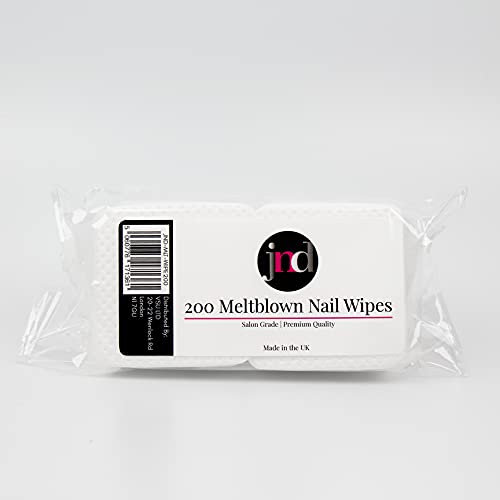 JND Professional 100% Lint Free Meltblown Nail Wipes, Prep, Clean & Finishing Gel Nail Polish Cotton Fabric Pad Wipe, 400pcs