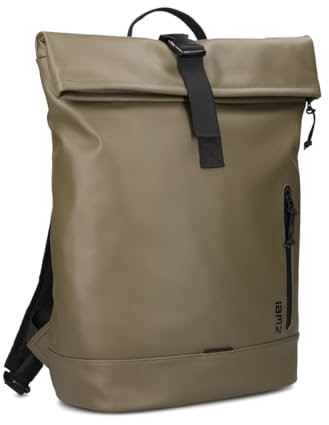 Zwei Rolltop-Rucksack CARGO CAR200 Laptop-Rucksack wasserfest 12/14 Liter leichter Tagesrucksack mit Schlüsselband, Trennfächer & Schlaufe für Fahrradlicht, sportlich-modern (olive)