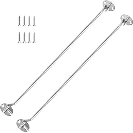 N/S 2 Pezzi Gancio Cabina, Solido Acciaio Inossidabile Addensato Con Viti di Montaggio Da 8 Pezzi, Per Capannone, Cancello o Porta Del Garage, Ecc, (16''/400 mm) Argento