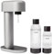 Mysoda: Ruby Set - Wassersprudler aus Aluminum mit 1L und 0.5L Quick-Lock BPA-frei Plastikflaschen (Silber ohne CO2)