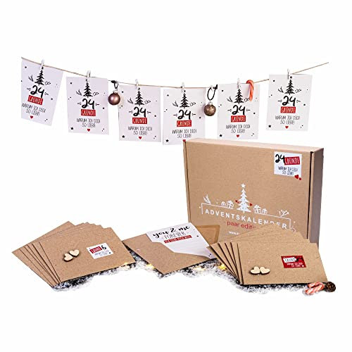 Adventskalender 2023 zum selber basteln - Paar Edition - DIY Kalender - Romantisches Geschenk für Männer & Frauen, Geschenkidee zu Weihnachten, Weihnachtskalender zum aufhängen