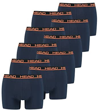 HEAD Herren Unterhose Basic Boxer Shorts Unterwäsche 10 er Pack, Farbe:010 - Blue/Orange, Bekleidungsgröße:XL