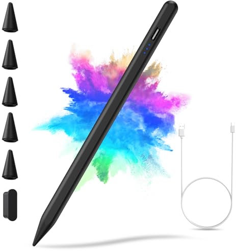 KBCASE Stylet iPad, Pencil iPad avec Recharge Rapide 15 Min, Stylet Tablette iPad avec Rejet de Paume,Stylo pour iPad 11/10/9/8/7/6 Gén,Pro 3/4/5/6/M4, Air 3/4/5 Mini 5/6 2018-2025