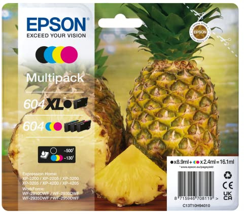 Epson Multipack 4-colours 604 XL Black/Std. CMY (Epson 604XL Multipack - 4 pakker - XL)