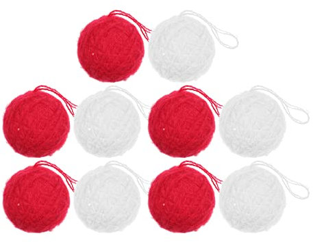 Gogogmee 10st Wollknäuel Weihnachtskugel Für DIY-Kranz Wollfilzkugeln Filzbommelbällchen Christbaumkugeln Dekorationen Handgefilzte Wollperlen Filzkugeln Girlande Garn Anhänger Halloween