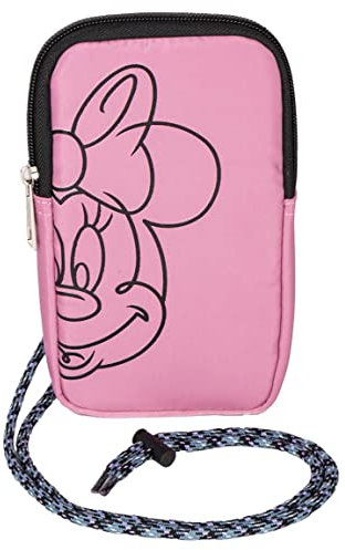 CERDÁ LIFE'S LITTLE MOMENTS Borsa Portacellulare di Minni - Chiusura a Cerniera - 10,5 x 18 x 1 cm - Prodotta al 100% in Poliestere - Cinghia Regolabile - Prodotto Originale Elaborato in Spagna