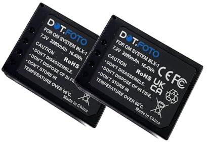 2 x Dot.Foto BLX-1 Premium 7.2v / 2280mAh Rechargeable Battery for Olympus OM System OM-1, OM-1 Mark II, OM-3