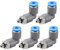 M METERXITY 5 Paquet Coude Pousser vers Connecter Air Raccords - Pneumatiques Connecteurs Rapide Release, Appliquer à Tuyau Connexion (4mm OD x M5 Mâle Filetage, Gris)