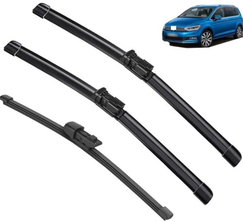 Autowischer kompatibel mit VW Touran 1T3 2010–2015, Auto-Wischerblätter vorne und hinten, weiche Gummi-Scheibenwischer, automatische Windschutzscheibe, 24 Zoll + 18 Zoll + 14 Zoll, 2012 2013 2014 (Co