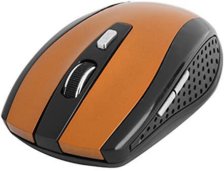 ASHATA Wireless Mouse, 1600 DPI 2.4G Wireless Ergonomic Mouse, Portable Silent Cordless Optical Mice for Laptop PC Gaming Office Travel (Orange)