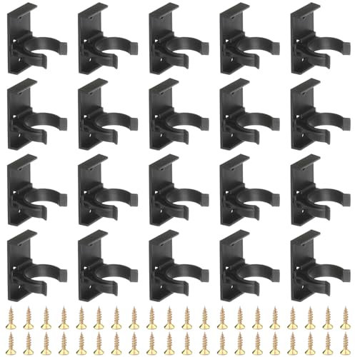 Pizsieat 20 Pezzi Ganci Battiscopa Cucina, Clip per Battiscopa da Cucina, Clip per Zoccolo da Cucina Fissaggio per Battiscopa con 40 Viti per Divani Tavoli Armadi e Letto (Nero)