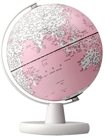 SAAKO Mappamondo Simpatico mappamondo Rosa con Illuminazione, Decorazione per la casa Elegante e Classica del Regalo più Caldo del Mondo educazione Divertente
