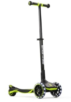 smarTrike Xtend Kids Scooter Ride On Toy, Ages 3-12, Foldable Scooter for Kids with XL LED Wheels, Lime