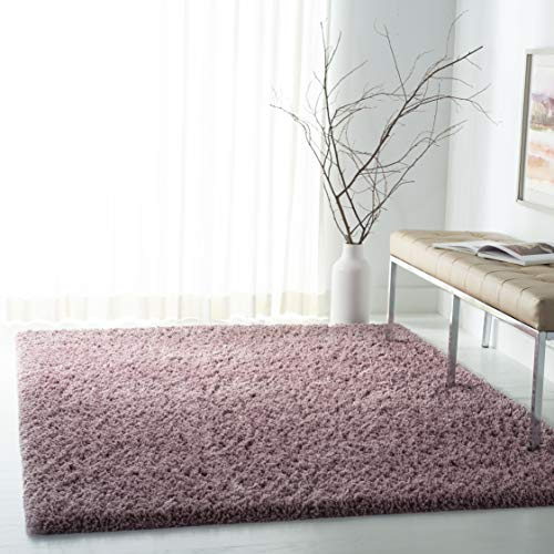 SAFAVIEH Fontana Shag 800 Collection Area Rug - 6'7 x 9', Pink, Shag & Flokati Design, Ideal for High Traffic Areas in Living Room, Bedroom & Dining Room (FNT800U-6)