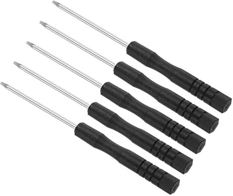 CoCud Mini Destornillador Torx, Tamaño T5, Longitud de 80mm, Pequeños Destornilladores de 6 Puntas de Acero al Carbono con Mango Antideslizantepara Gafas, 5 Piezas