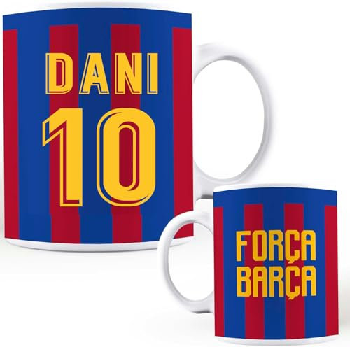 Taza Personalizada Barcelona con Nombre - Barcelona - Equipo de Fútbol - Taza Cafe Cullet - Regalo Original - Cerámica Blanca