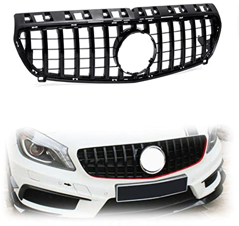 Kühlergrill Für Benz A-Klasse W176 2013-2015 A180 A200 A250 A45 Grill GT Style Black Car Upper Bumper Hood Mesh Grid