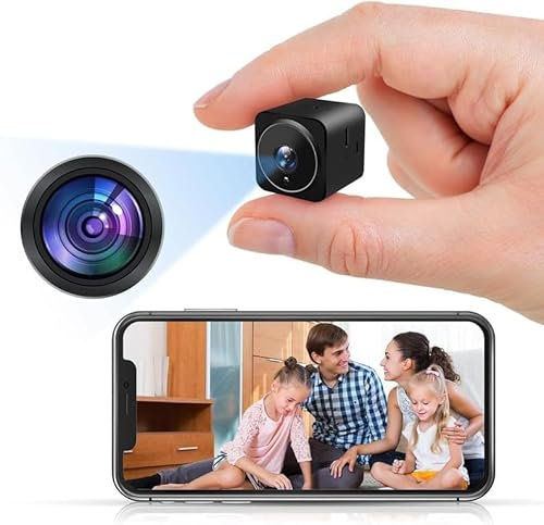 HOPPE'S Mini cámara espía, Full HD 1080P Mini cámara de vigilancia para interior/exterior inalámbrica, WiFi cámara portátil con detector de movimiento, visión nocturna, audio bidireccional