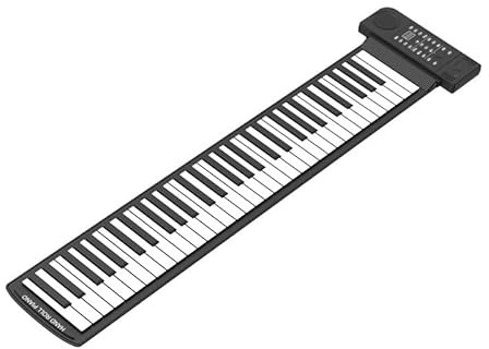 Kit De Teclado De Piano Teclado MIDI De Silicona Enrollado A Mano Y Engrosado De 61 Teclas Para Principiantes Teclado Electrónico Profesional Negro En Inglés