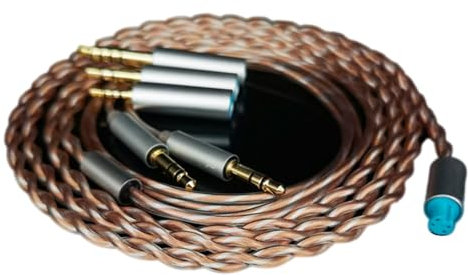 Yaowanguan Bilanciato Cavo con Adattatore da 4.4mm,2.5mm,3.5mm per HIFIMAN HE400/HE400I/Sundara/Ananda/HE1000se/HE6se,DUALE 3.5mm 3 in 1 6N Copper Ricambio Aggiornamento Filo,Argento + Copper