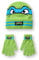 Teenage Mutant Ninja Turtles Jungen-Beanie-Mütze- und Handschuh-Set | TMNT Leonardo Charaktergesicht Wintermütze und gestreifte Strickhandschuhe in Grün | Animierter Krieger-Kopf