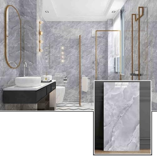 Marble Contace Paper, Wallpaper Peel And Stick Glossy Film Wall Paper Waterproof Removable Self Adhesive For Kitchen Bedroom Bathroom Countertop Shelf Cabinets Furniture(S,30x60cm(12x24in) 5pcs)