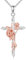 KZX Collier croix en argent sterling 925 avec pendentif en forme de rose pour femme, Argent sterling