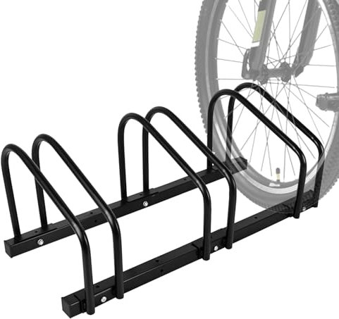 iCool Bike Stand for 3 Bikes, Parking Rack - Garage to Outdoor Use, Max. Tire Width 2.15