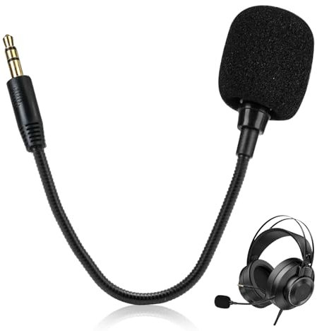 3.5mm Microphone for Headset Replacement Mic Detachable Boom Game Microphone Compatible with Gaming Headphone Turtle Beach Xbox One PC PS4 PS5 for Computer Laptop