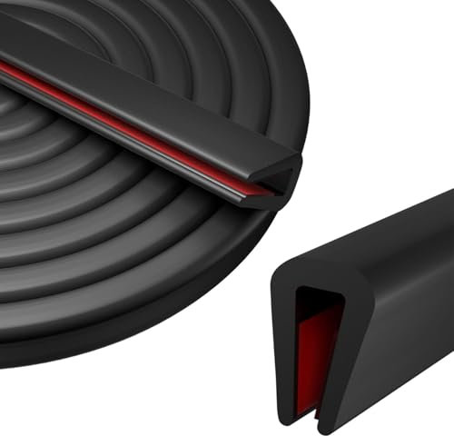 JOYOLA EPDM Fassungsprofil Kantenschutzprofil, Kantenschutz Blech 2mm x 3m Gummidichtung, Flexible Kantenschutz Gummi in U-Form Kantenschutz Gummi für Autotüren Türen Fenster Metallplatten Glasplatten