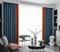 Wycian Lamellenvorhang Gardinen 2er Set Dunkelblau Orange Verdunkelung Zweifarbiges Patchwork H160 x B107 cm (2er Pack) Polyester