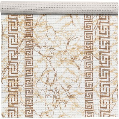 ANRO Weichschaummatte Badematte Bad Dusche WC Vorleger Teppich Antirutsch Badläufer Griechischer Marmor Beige 1500x65cm (15m)