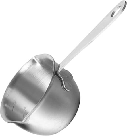 Alipis 2 Stück Öltopf aus Edelstahl Pfannenwender Edelstahlpfanne saucenkanne pfannensets Bratentopf Soße Würze nicht Wasserkocher wok kleiner Topf Milchkessel Rostfreier Stahl Silver