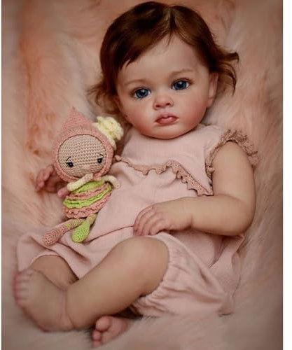 TKYFOYS 22 Zoll Reborn Baby Puppen Silikon Vinyl Lebensechte Handmade Neugeborenes Reborn Babypuppen Mädchen FüR Kleinkinder