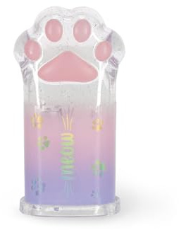 Legami - Pennvässare med Meow-behållare, pennvässare, katttassform, transparent med glitterdetaljer, PS