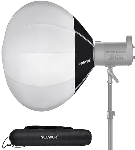 NEEWER BÁSICO Softbox Linterna, 26 Difusor Luz 360° Liberación Rápida Montura Bowens Softbox Aleación Nailon para Foco Luz Continua LED, para Fotografía Estudio Grabación Video y Streaming, NS15L