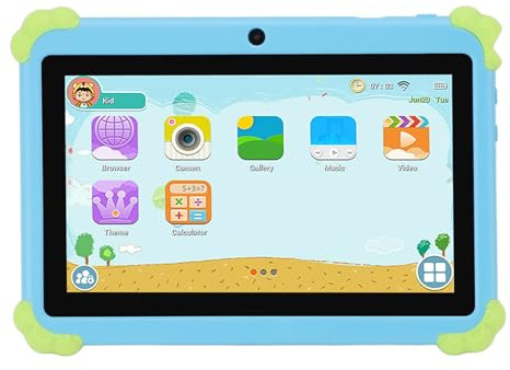 Asixxsix 7 Inch Tablet, 16GB of Internal Storage 1024x600 HD Touch Screen Graphics Processor Tablet PC, 3000mAh Battery, Up to 128GB, Dual Camera, WiIFi, Bluetooth (Blue)