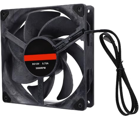 Bewinner 140mm PC Cooling Fan, 3000RPM PWM High Airflow 162CFM Case Fan, 4 Pin CPU Cooler with Double Bearing,Silent Low Noise for Computer Case Heatsinks