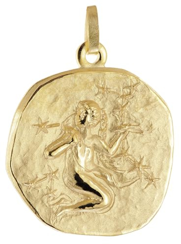 trendor Anhänger Sternzeichen Jungfrau 925 Silber Vergoldet Ø 20 mm | Schmuckstück für Damen und Herren, zeitlose Geschenkidee,