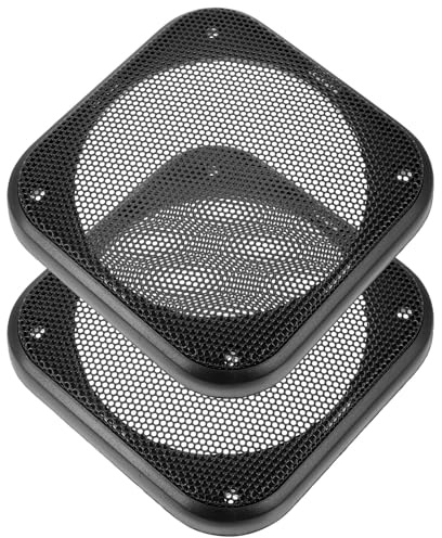 Toddmomy 2pcs 4-inch Square Speaker Grills Mesh Cover Car Subwoofer Speaker Protector Metal Grill for Automotive Audio Dustproof DIY Accessories