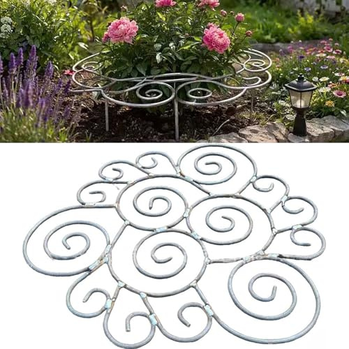 Pfingstrosen Halterung,Wetterfest Metallrahmen PflanzenstüTze FüR Pfingstrosen,Dekorative Pfingstrosen Halterung FüR Schwere Blueten,Pfingstrosen,Rosen,Blumenbeete,Garten,Hinterhof,Terrasse (45CM)