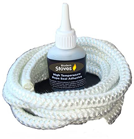Modern Stoves Stove Rope 8mm thicknes - 2 Metres & Glue Adhesive Hi-Temperature