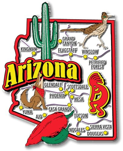 Arizona State Jumbo Map Magnet by Classic Magnets
