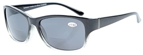 Eyekepper Bi-Focal Sunshine Readers Fashion Bifocal Sunglasses Black-Clear/Grey Lens